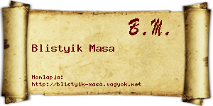 Blistyik Masa névjegykártya